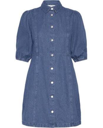 Blå Young Dame Kjole Bykapuca Mid Blue Denim - B.young Kjoler  - 5715749062381