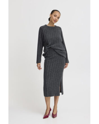 Grå Young Dame Nederdel Bymarianne Dark Grey Melange - B.young Nederdele  - 5715573494952