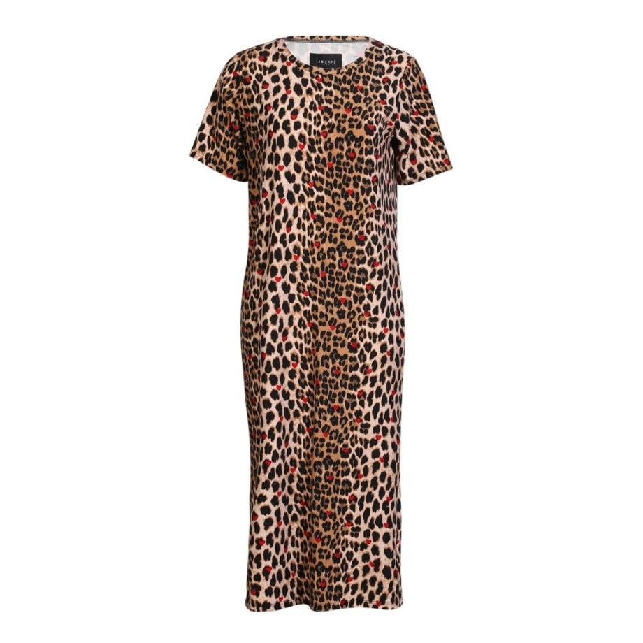 Rød Liberte Dame Kjole Alma 9562 Lux Leo Red Heart - Liberté Kjoler  - 5707085614010