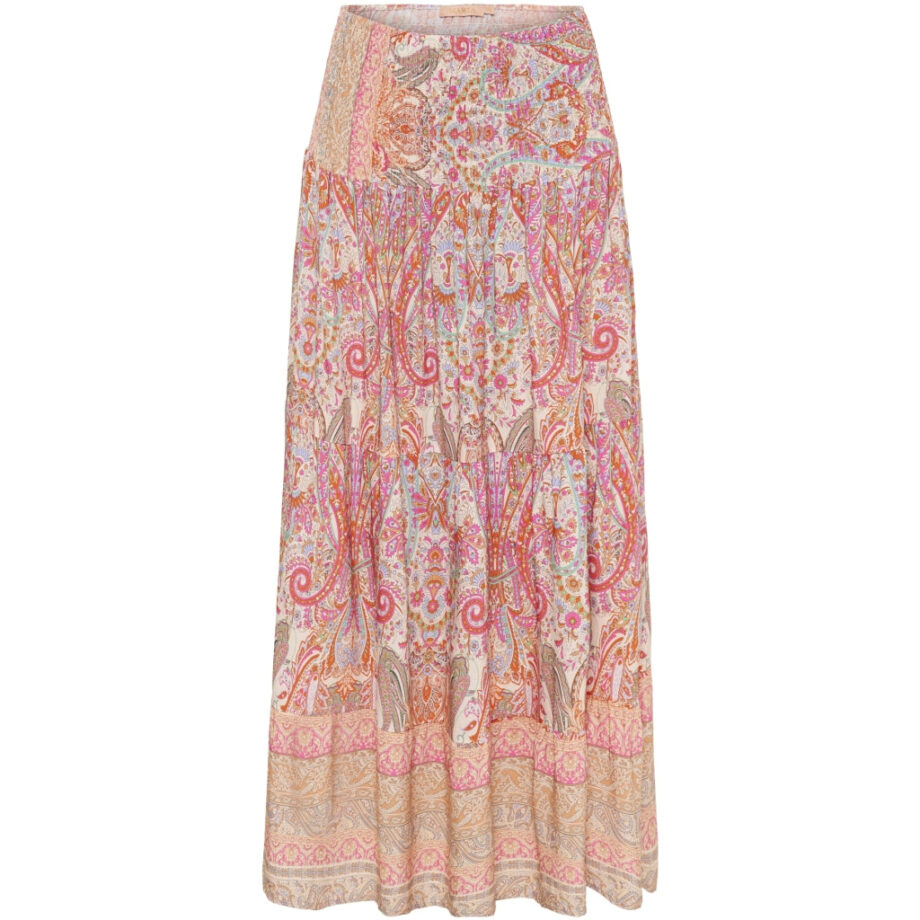 Beige Marta Chateau Dame Nederdel 5201 4174print - Nederdele  - 5715406279589