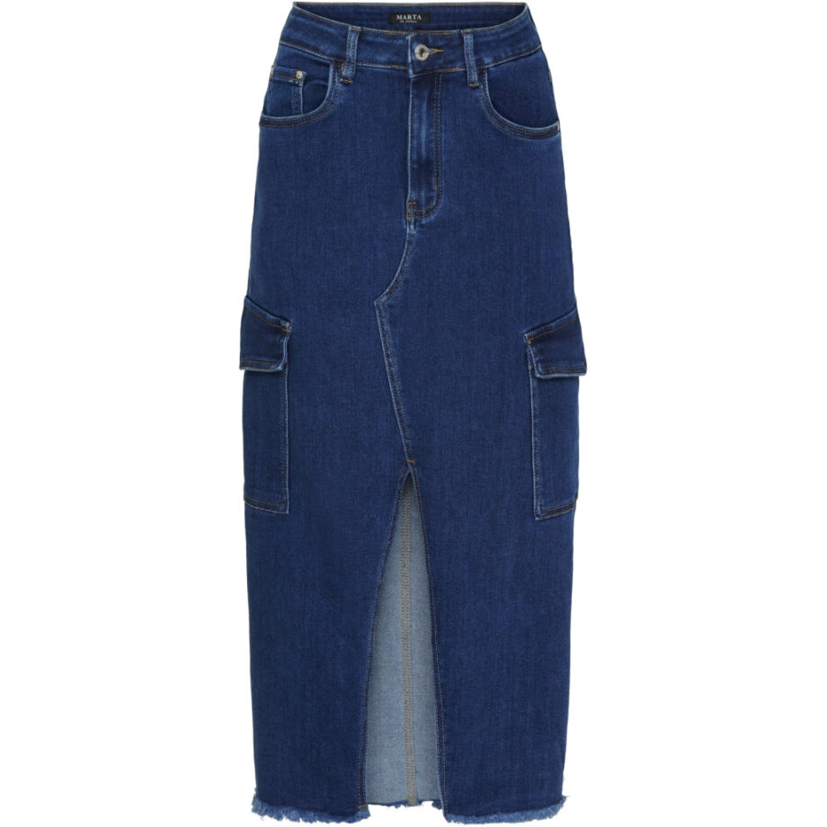 Marta Chateau Dame Nederdel Mdcelena Mdc114 Jw726 Denim - Nederdele  - 5715406358246