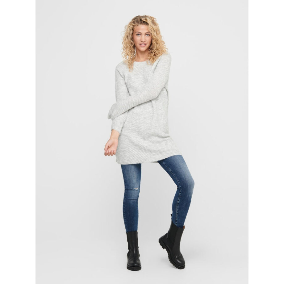 Grå Only Dame Kjole Carol Light Grey Melange - Only Kjoler  - 5714501506392