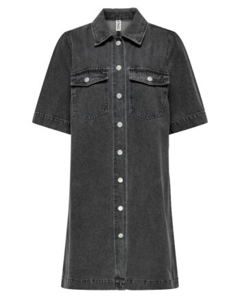 Sort Only Dame Kjole Onlbelle Washed Black - Only Kjoler  - 5715673252247