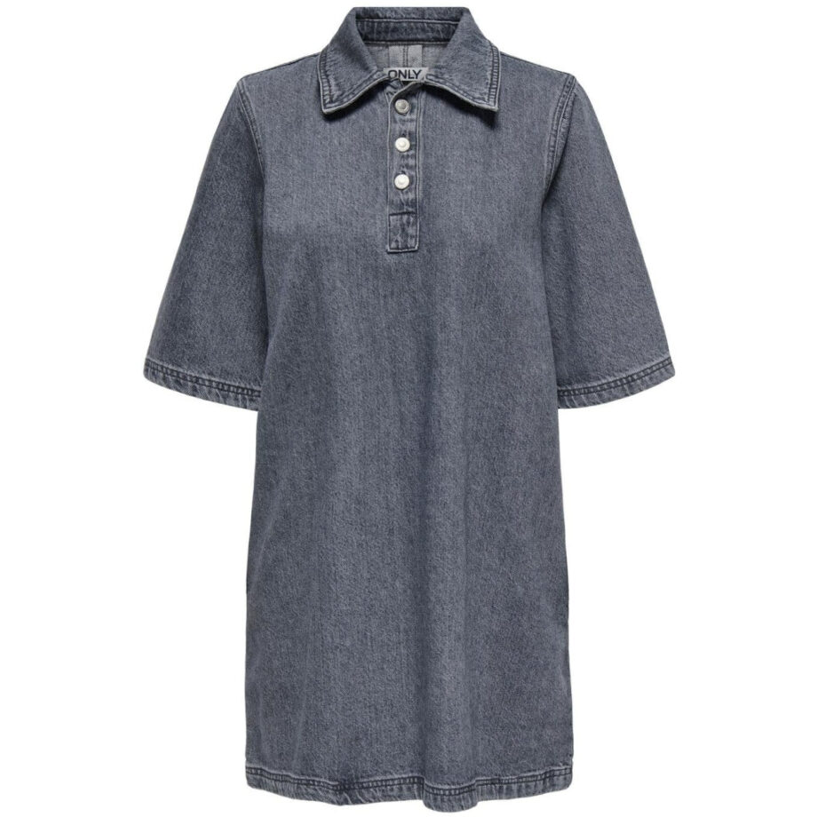 Grå Only Dame Kjole Onlgry Grey Denim - Only Kjoler  - 5715607457779