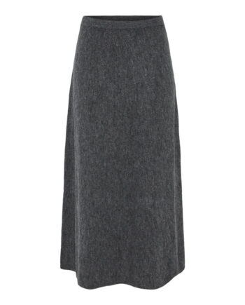 Grå Pieces Dame Nederdel Pcpiko Dark Grey Melange - Pieces Nederdele  - 5715672738438
