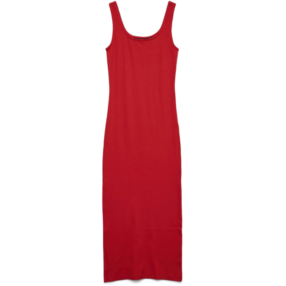Rød Vero Moda Dame Kjole Vmchloe Fiery Red - Vero Moda Kjoler  - 5715716948571