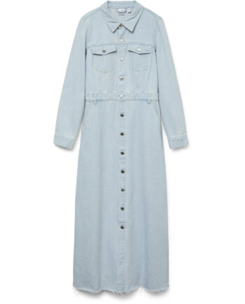 Blå Vero Moda Dame Kjole Vmmolly Light Blue Denim - Vero Moda Kjoler  - 5715517888809