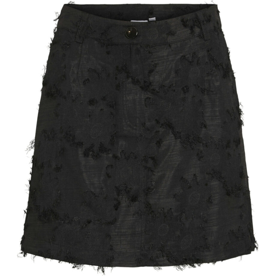 Sort Vila Dame Nederdel Viseia Black - Vila Nederdele  - 5715361150749
