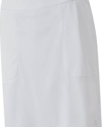 Hvid Footjoy Interlock Solid Skort Long Dame Nederdel White Str Lang - Footjoy Nederdele  - 0084984901850