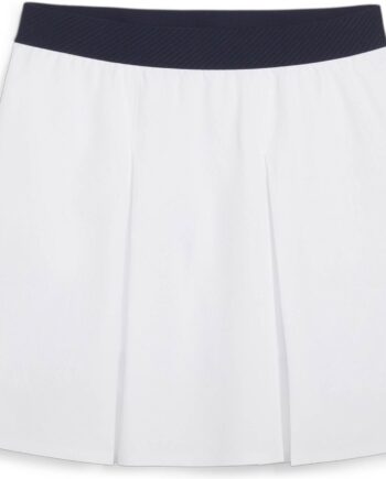 Hvid Puma Club Pleated Skirt 2024 Dame Nederdel White Glow Deep Navy Str Normal - Puma Nederdele  - 4099686732578