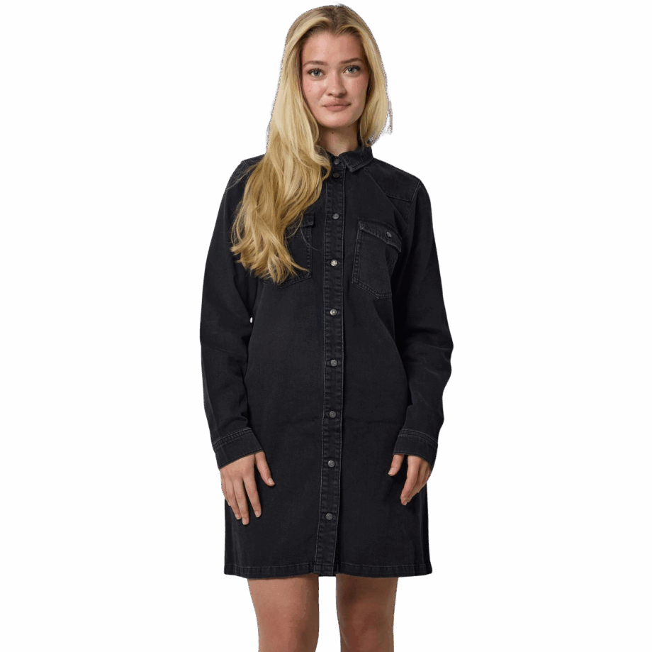 Sort Noisy May Signe Dame Kjole Black Denim - Noisy May Kjoler  - 5715677109295