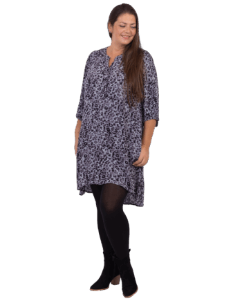 Sort Zbyz Dame Tunika Plus Size Black Animal - Zbyz Kjoler  - 5714470216193