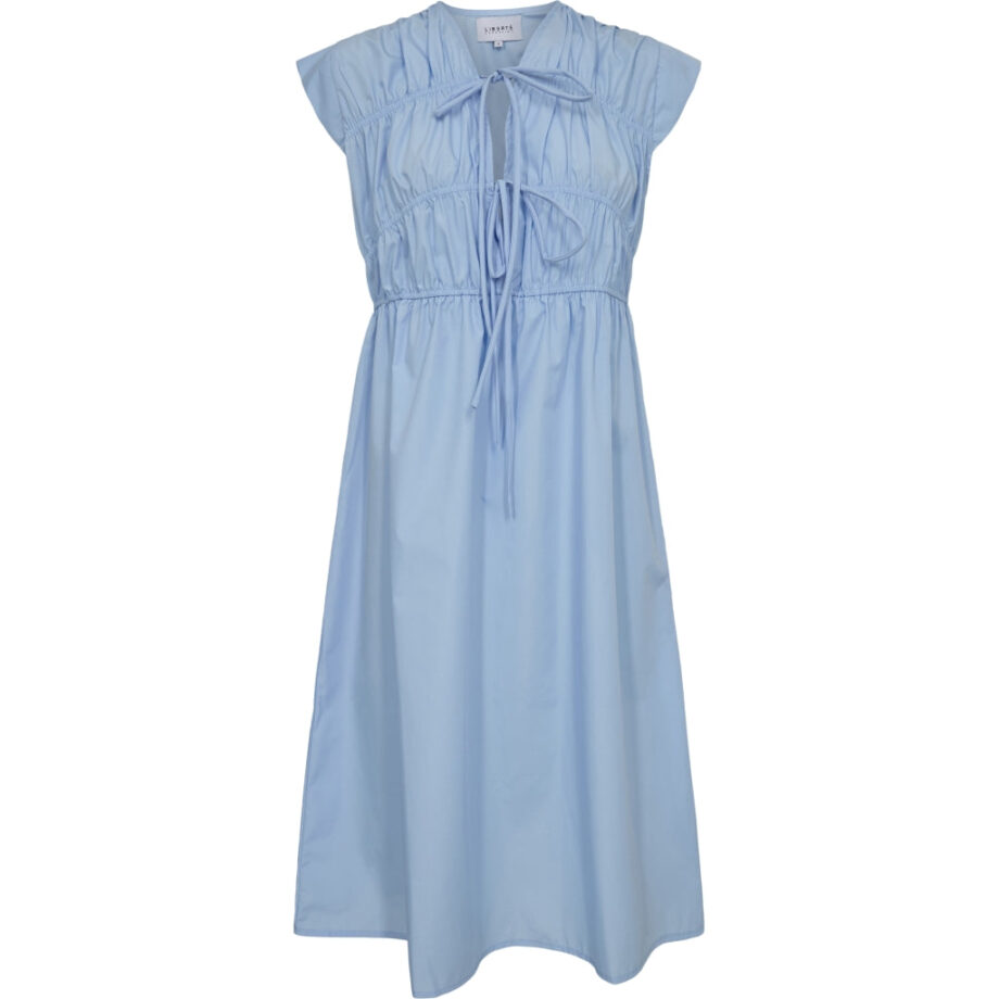 Blå Libert Dame Kjole Jane Tie Dress Light Blue - Liberté Kjoler  - 5707085622961