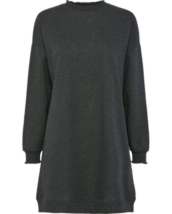 Grå Pieces Dame Kjole Pcpatrice Dark Grey Melange Sunday Morning - Pieces Kjoler  - 5715672751666