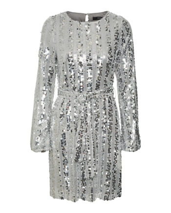Vero Moda Dame Kjole Vmefa Silver Sequins - Vero Moda Kjoler  - 5715610375589