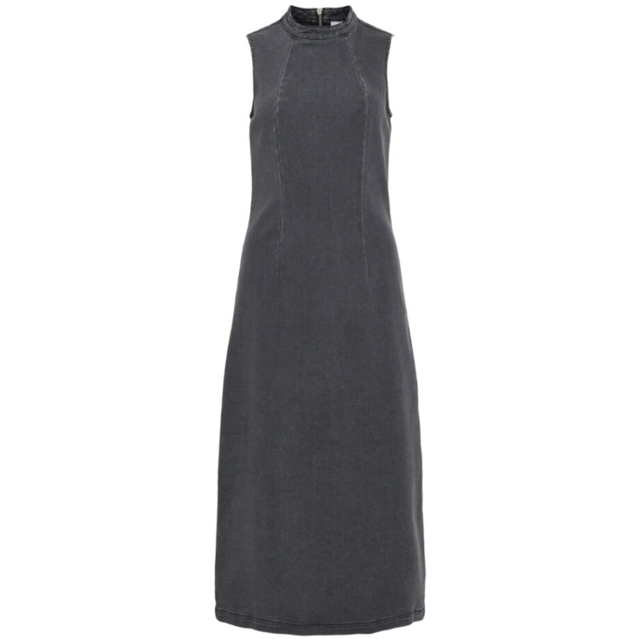 Grå Vila Dame Kjole Vinona Medium Grey Denim - Vila Kjoler  - 5715799696376