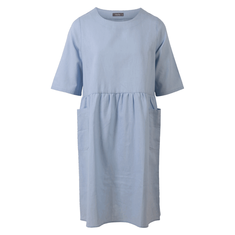 Light Blue Zbyz Dame Kjole Plus Size - Zbyz Kjoler  - 5714470178958