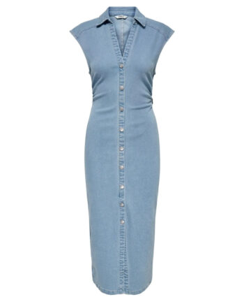 Blå Only Dame Kjole Onlbabe Light Blue Denim - Only Kjoler  - 5715723679741