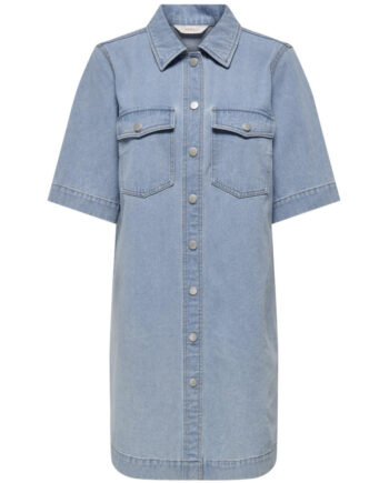 Blå Only Dame Kjole Onlbelle Light Blue Denim - Only Kjoler  - 5715517822230