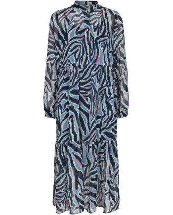 Blå Liberte Dame Kjole Maggie Blue Zebra - Liberté Kjoler  - 5707085455231