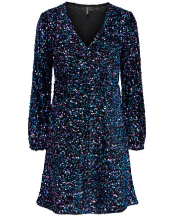 Sort Pieces Dame Kjole Pckam Black Multi Sequins - Pieces Kjoler  - 5715322328965
