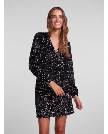 Sort Pieces Dame Kjole Pckam Black Silver - Pieces Kjoler  - 5715322329009