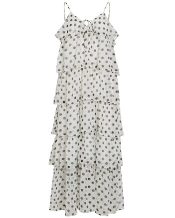 Sort Vila Dame Kjole Viharley Cloud Dancer Black Dots - Vila Kjoler  - 5715800217408