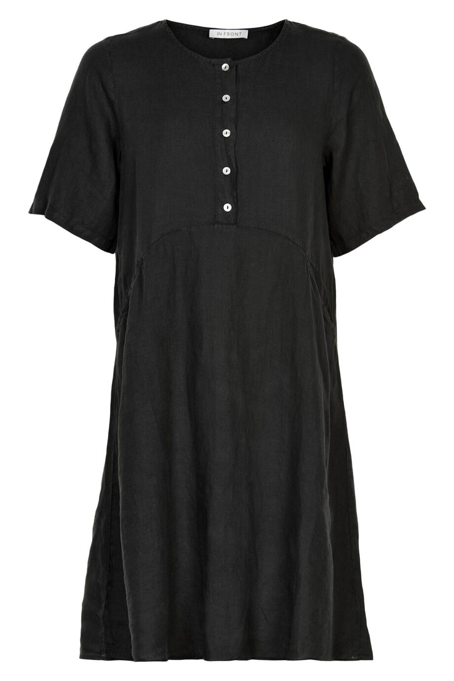 Sort Front Lino Kjole Farve: Black Størrelse: Dame - In Front Kjoler  - 5714220228971